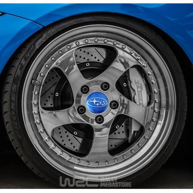 CACHE MOYEU SUBARU 60MM BLEU